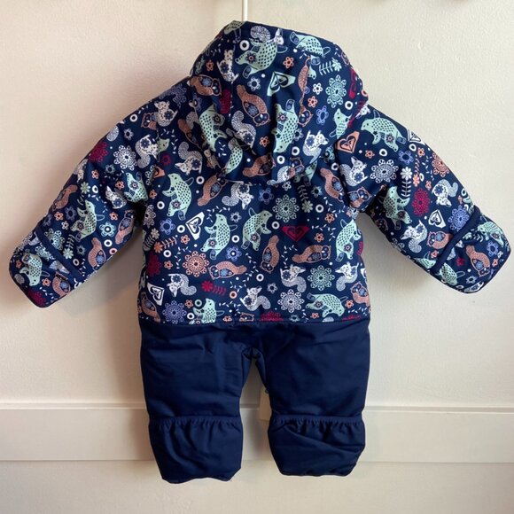 NWT Roxy Medieval Blue Neo Infant Girls' Rose Snow Jumpsuit - Picture 5 of 10